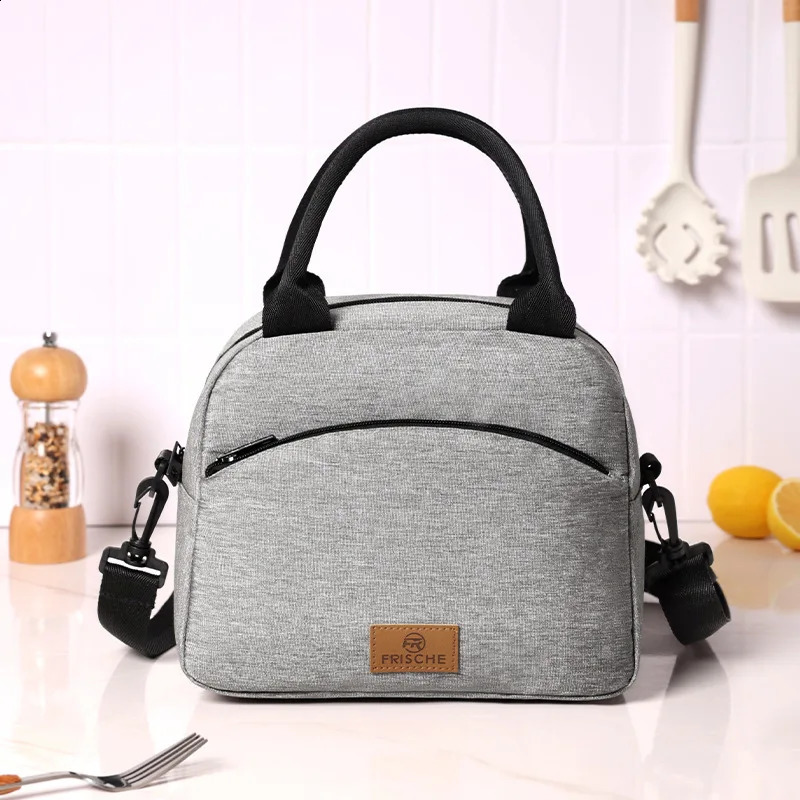 Lunch bag with shoulder strap handle cooler bag womens portable food bag work student lunch box freezer bag 250228