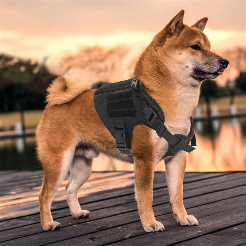 Tactical Dog Harness Military Training K9 Padded Quick Release Vest Pet Training Dog Harness For Set Small Medium Large Dogs 250224