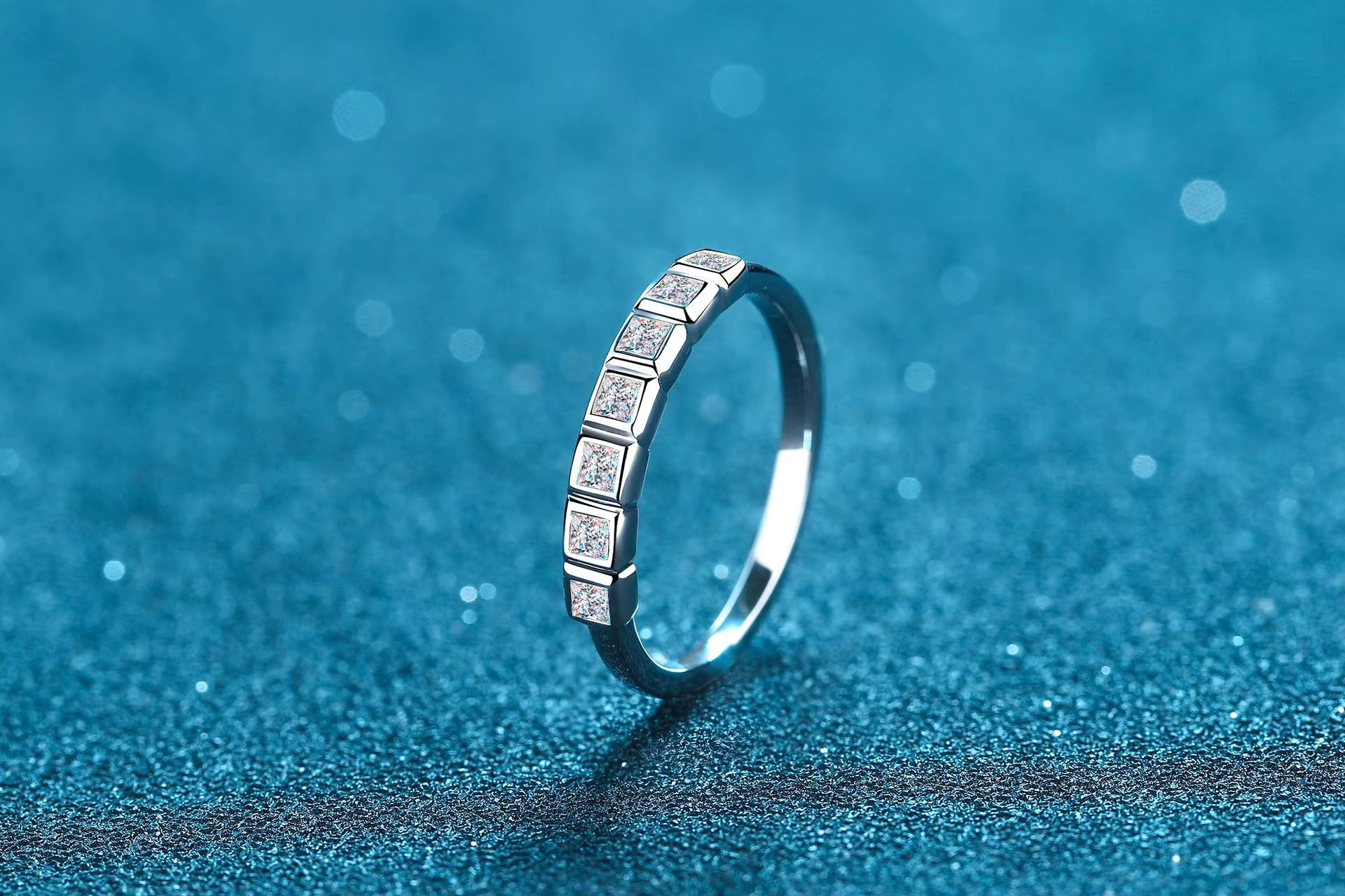 Stunning Princess Cutting Silica Sier Ring for Women