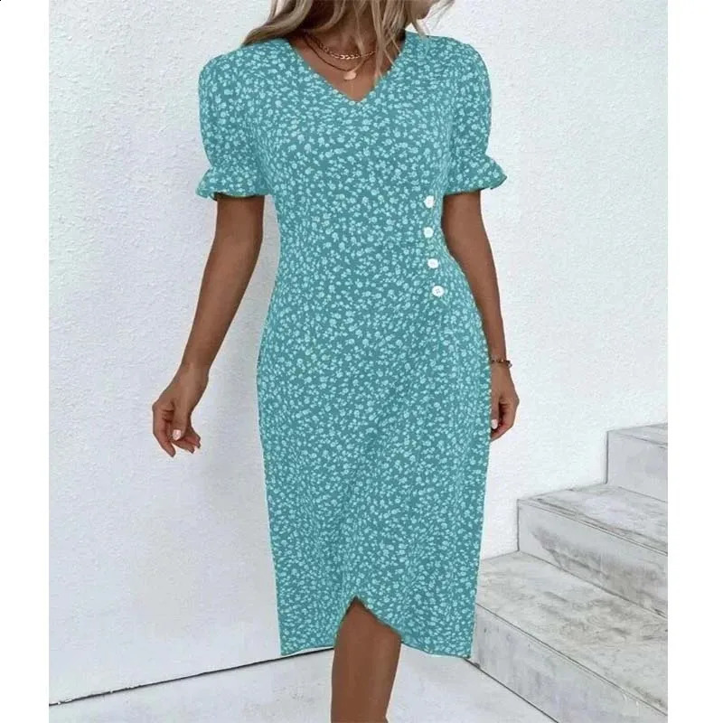 Spring Floral Bodycon Midi Dress For Women V Neck Long Sleeve Ruched Slim Fit Dresses Female Sexy Dress 250226