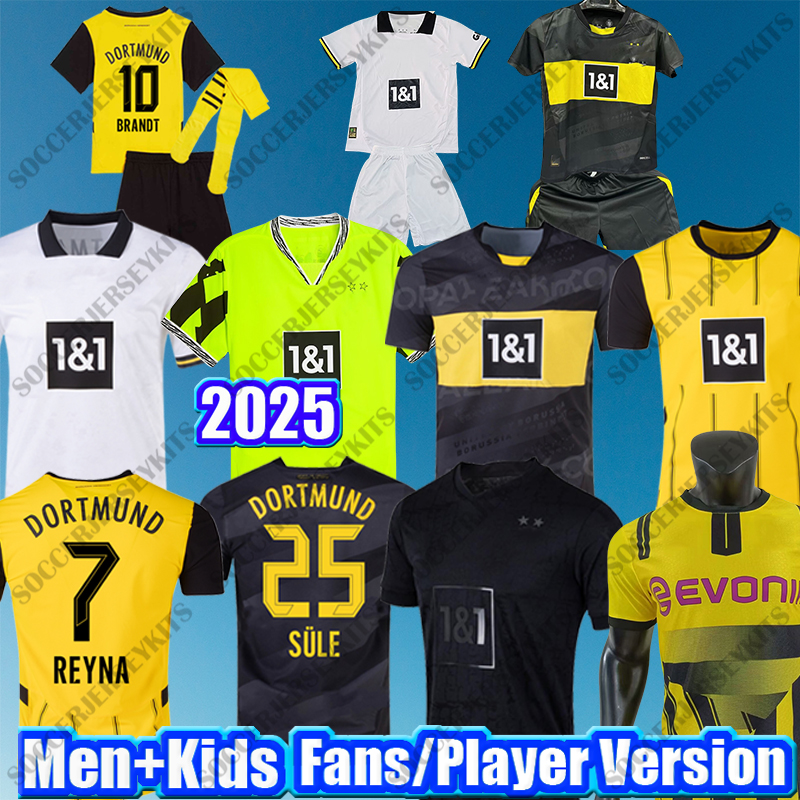dortmunds REYNA soccer jerseys 25 Special HALLER 2025 SABITZER football shirt ADEYEMI BRANDT All Black MOUKOKO MALEN pre match men kids Kits GROSS Borussia