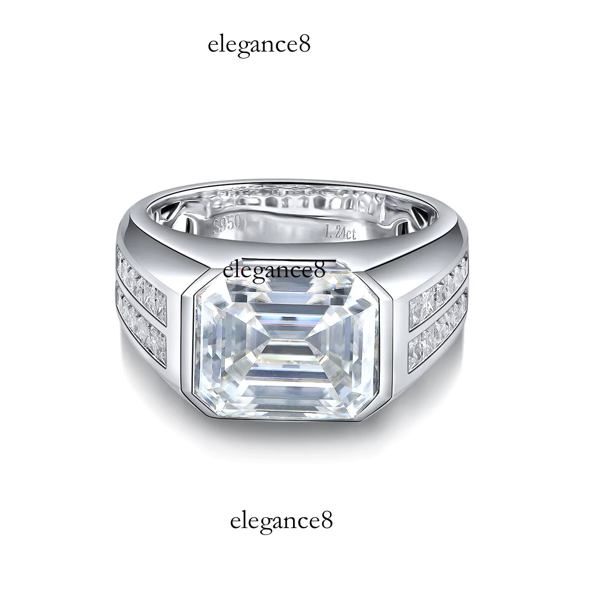 Men's 7ct Anniversary Commemorative with Unique Moissanite Engagement Ring