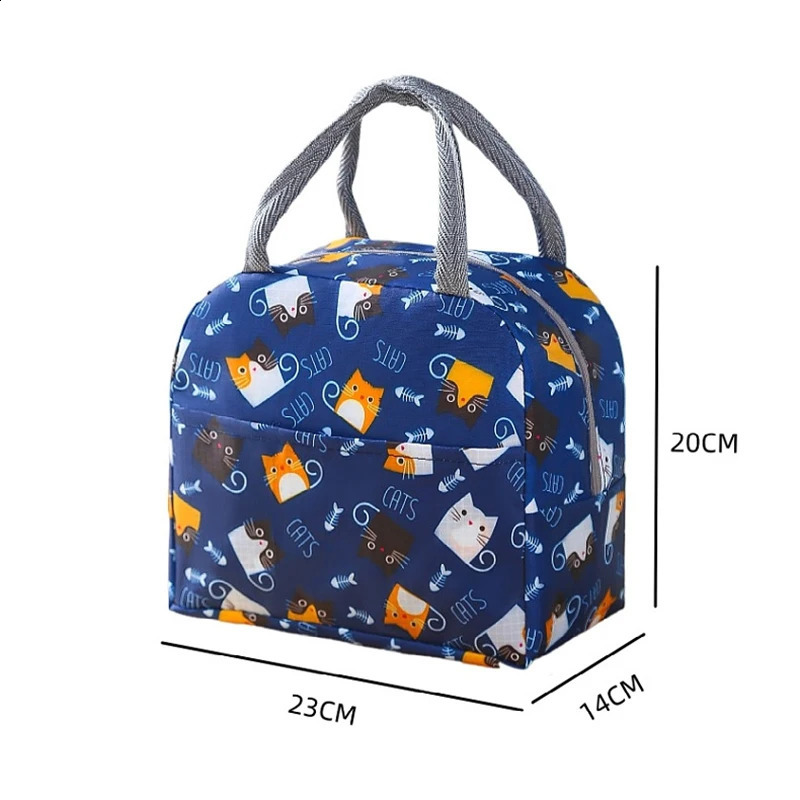 ISKYBOB Insulated Lunch Box Bag Thick Aluminum Foil Student Office Staff Portable Bento Bag Lunch Bag Carrying Meal Bag 250228