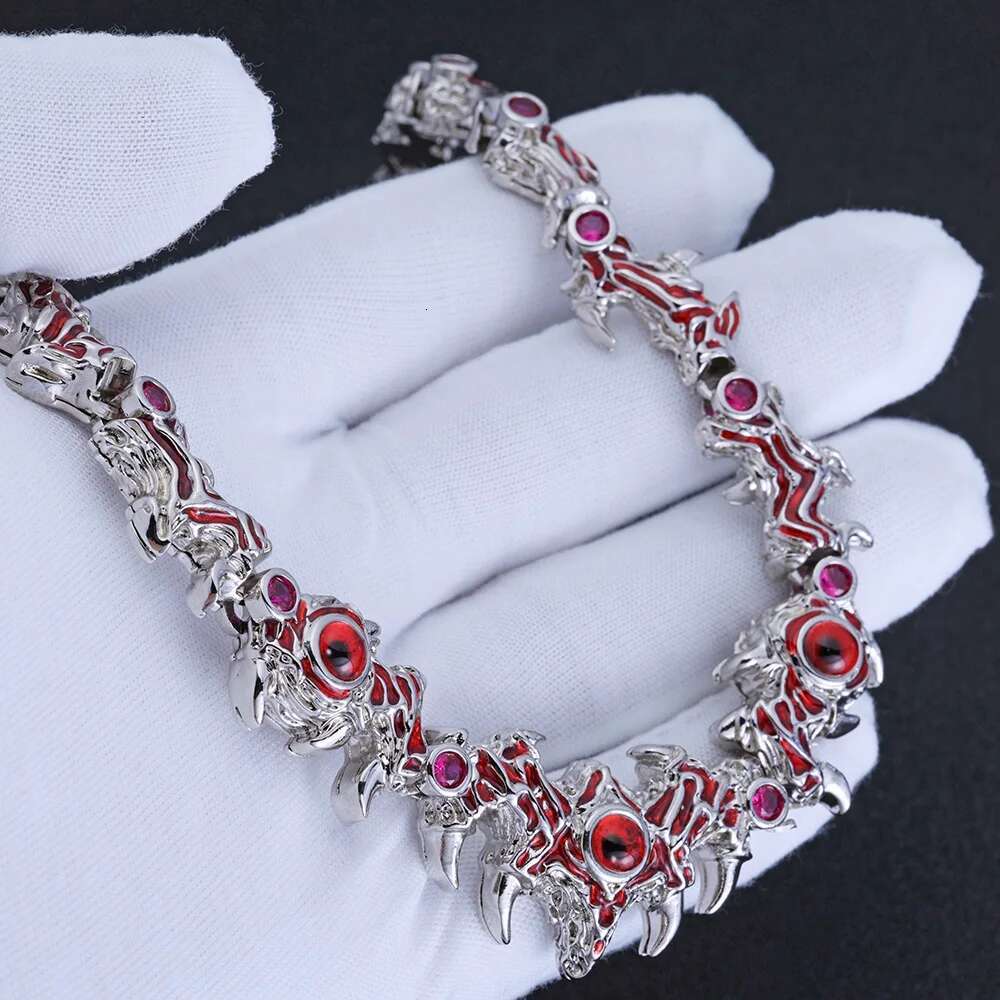 New Sparkg Thorns Red CZ High Quality Men Hip Hop Jewelry Eye k Chain Necklace For Women Drop shipping