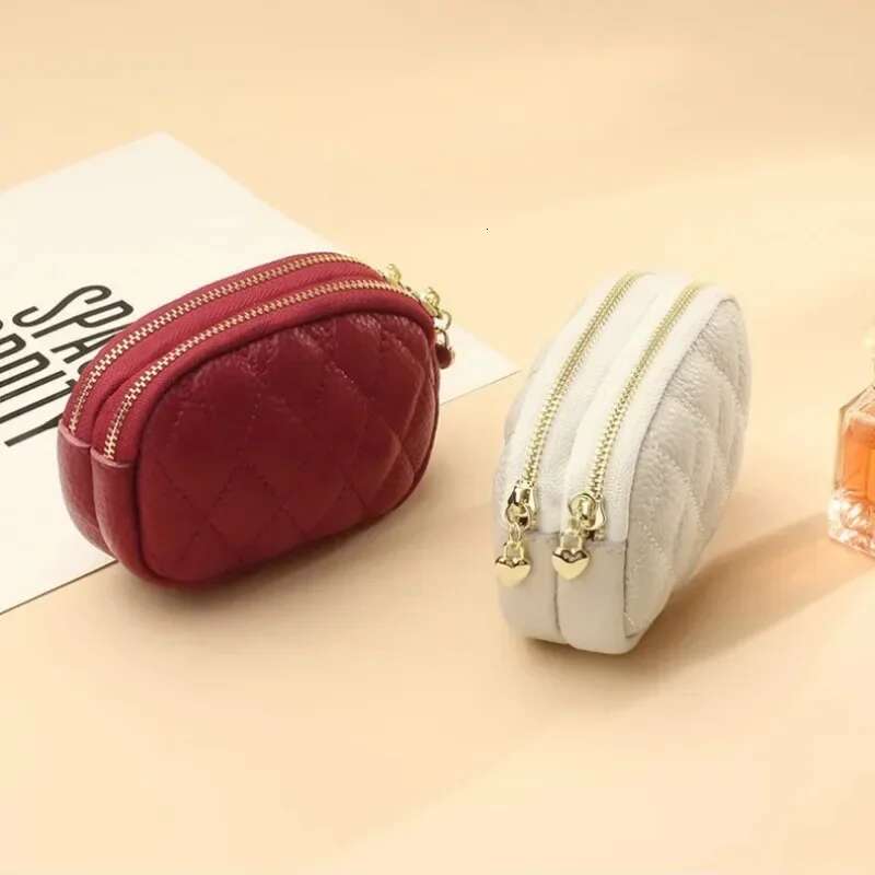 Fashion Women's Mini Leather Card Holder Coin Wallet Small Wallet Zipper Keychain Women's Handbag