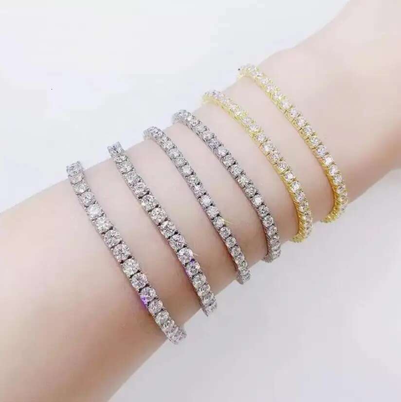 2023 New In GRA Certified 3/4/5/6.5MM White Full Moissanite Tennis Bracelet for Women Men Sier Dia k Bracelets