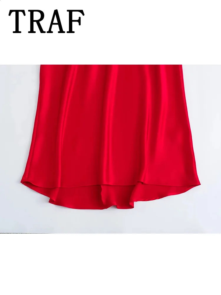 TRAF Halter Long Dresses for Women Backless Satin Dress Woman Off Shoulder Sexy Midi Dresses Elegant Evening Party Dress 250226