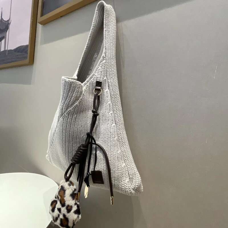 Knitting Hobos Bags For Women Designer Handbags And Purse 2025 New In Fashion Large Capacity Commuting Underarm Shoulder