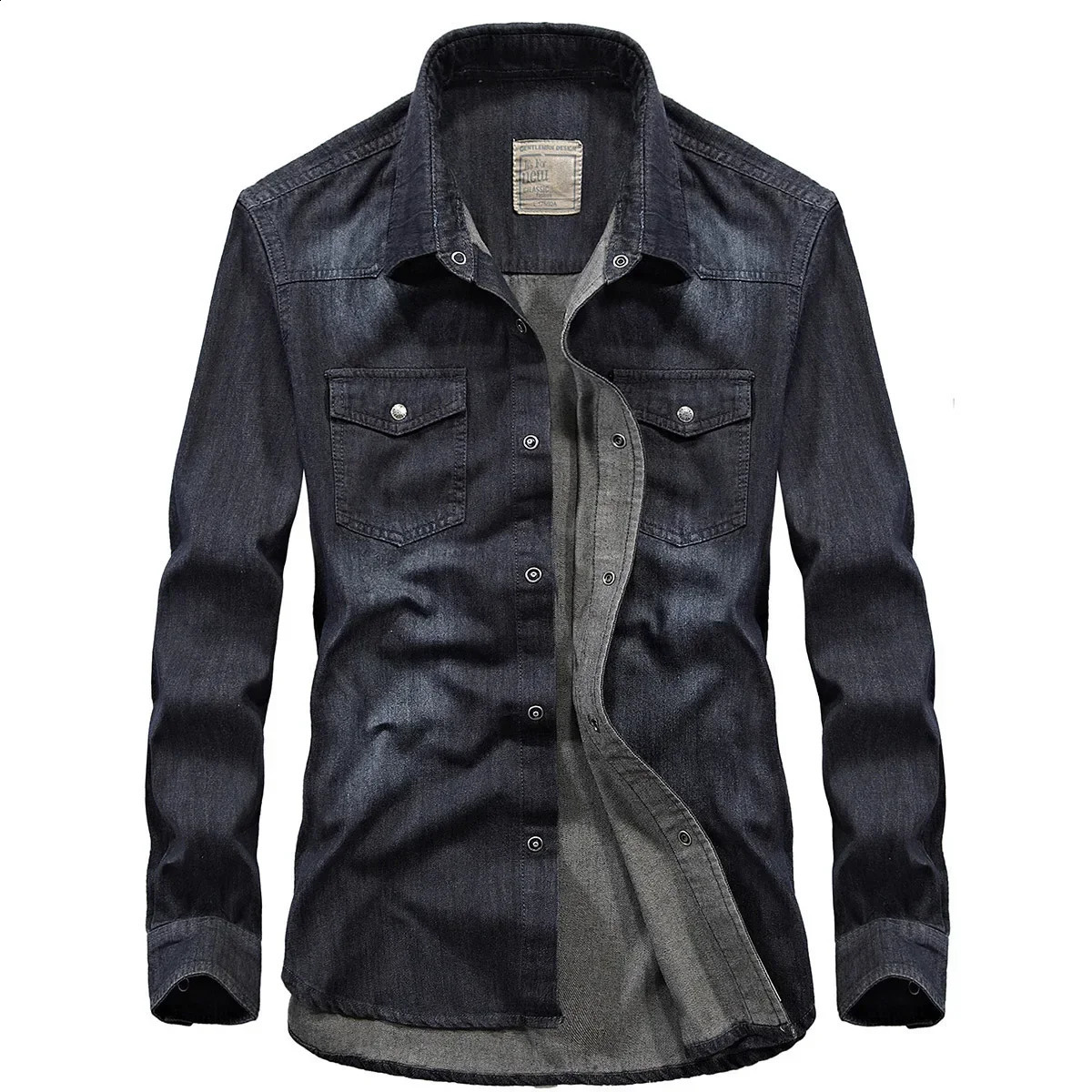 2024 Spring Mens Denim Jeans Shirts Long Sleeve 100 Cotton SingleBreasted Handsome Homme Casual Jean Shirt Tops Men 250226