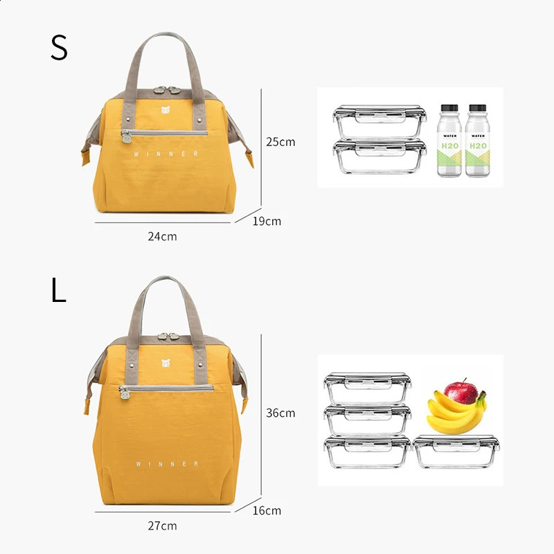 Portable Lunch Bag Thermal Insulated Lunch Box Tote Cooler Bag Bento Pouch Lunch Container School Food Storage Bags 250228