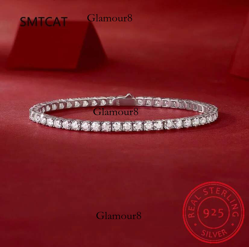 2023 New In GRA Certified 3/4/5/6.5MM White Full Moissanite Tennis Bracelet for Women Men Sier Dia k Bracelets