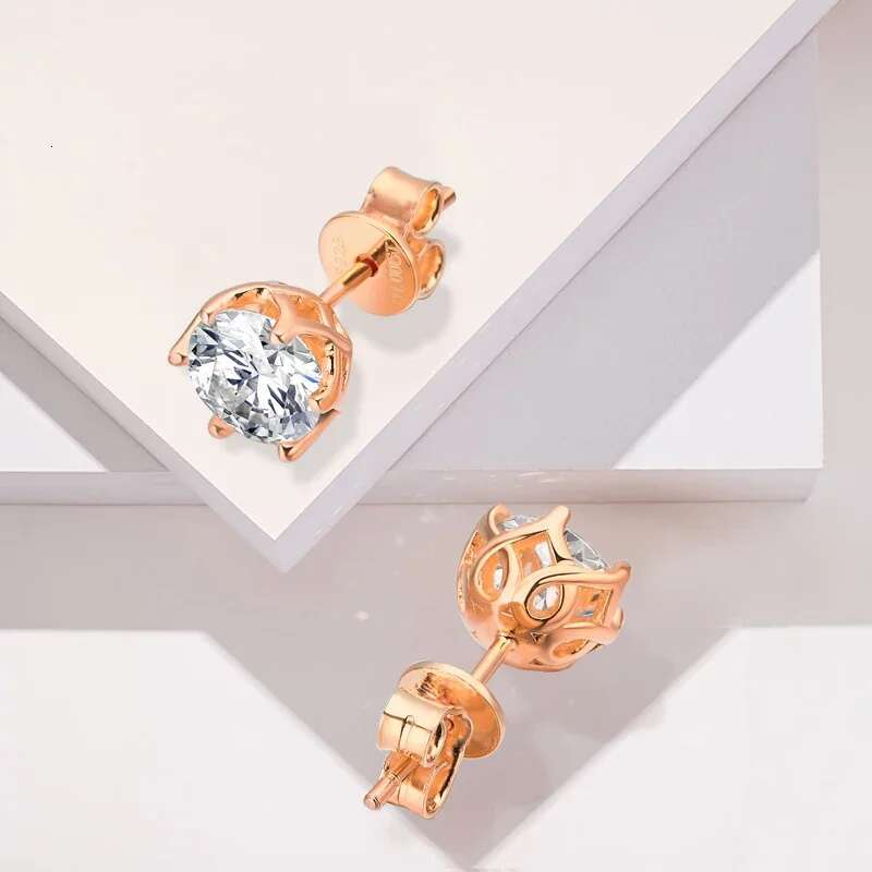 NKHOG 0.5-2 Carat D Color Moissanite Sterg Sier Stud Earrings For Women Sparking Wedding Engagement Party Fine Jewelry