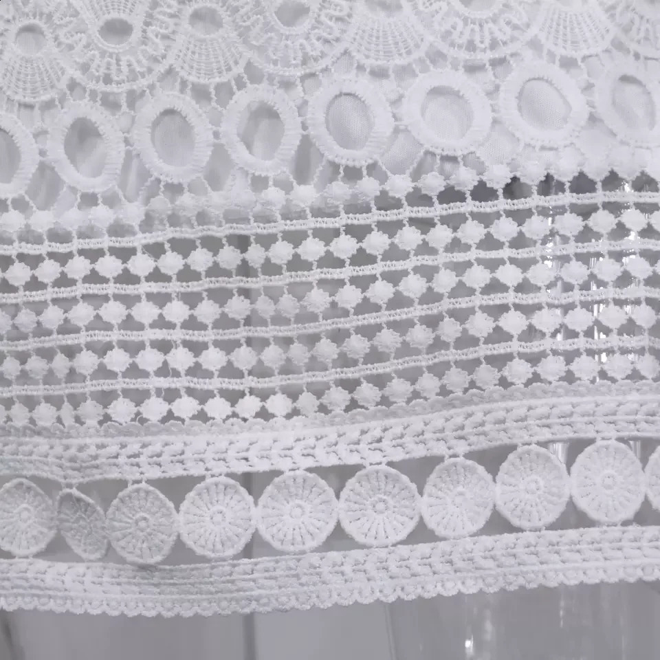 Summe Dress Sexy White Lace Short sleeve Stitching Hollow Out Party Dresses Elegant Mini Spring Summer Long Sleeve 250227
