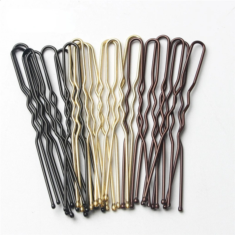 50PcsBag Women U Shaped Metal Hair Pins Alloy Girls Waved Clips Bridal Headwear Accessories 567cm 250218