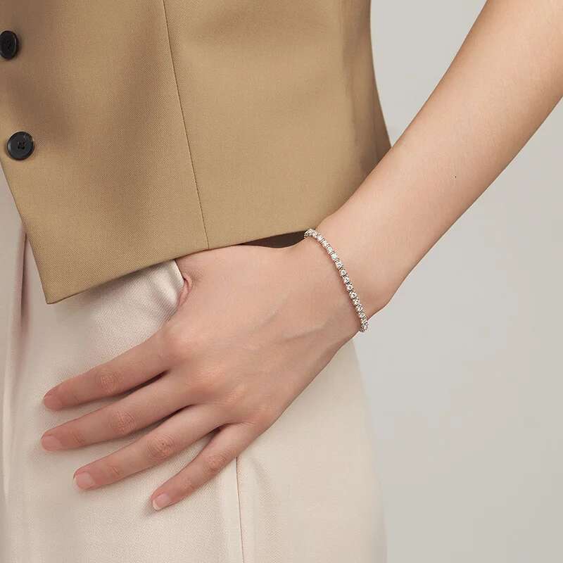 S Moissanite Tennis Bracelet, Multiple Sizes, 2mm/3mm/4mm/5mm, Classic Design