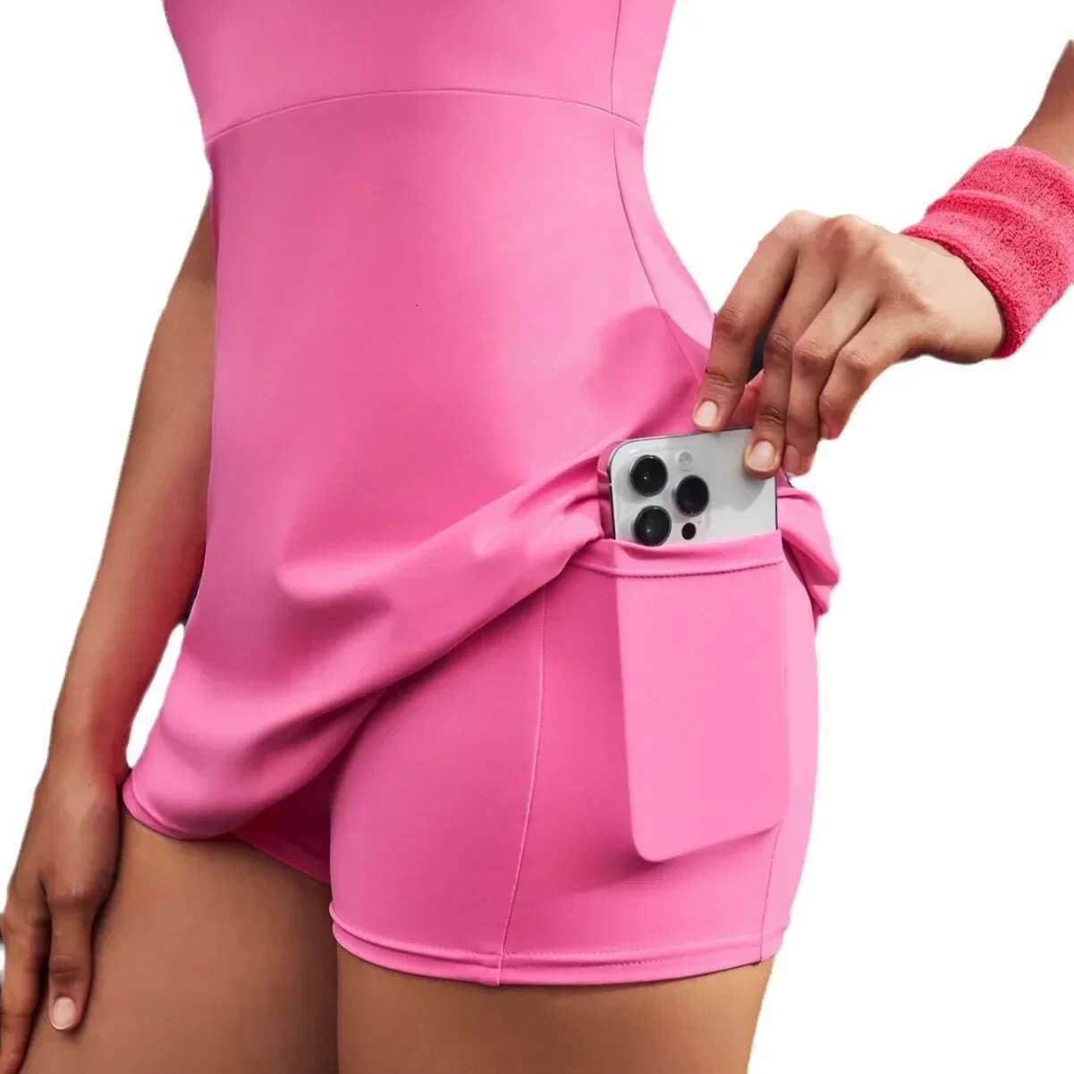 Women's Sport Dress With Shorts Tennis Two Pieces Set Breathable Outdoor Badminton Golf Wear Black White Pink Gym Tracksuit New