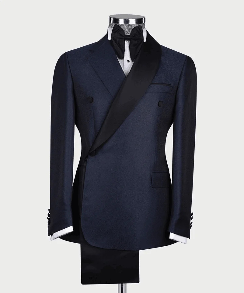 Beige Fashion Style 2 Piece Men Wedding Suits Slim Fit Double Breasted Blazer Business Groom Tuxedos Party Prom Costume 250224