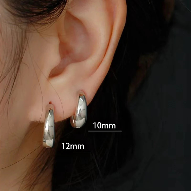 Trumium Solid 925 Sterling Silver Vintage Earrings Gold Water Drop Ear Buckle Metal Style Earrings Personalized Prevent Allergy 250228
