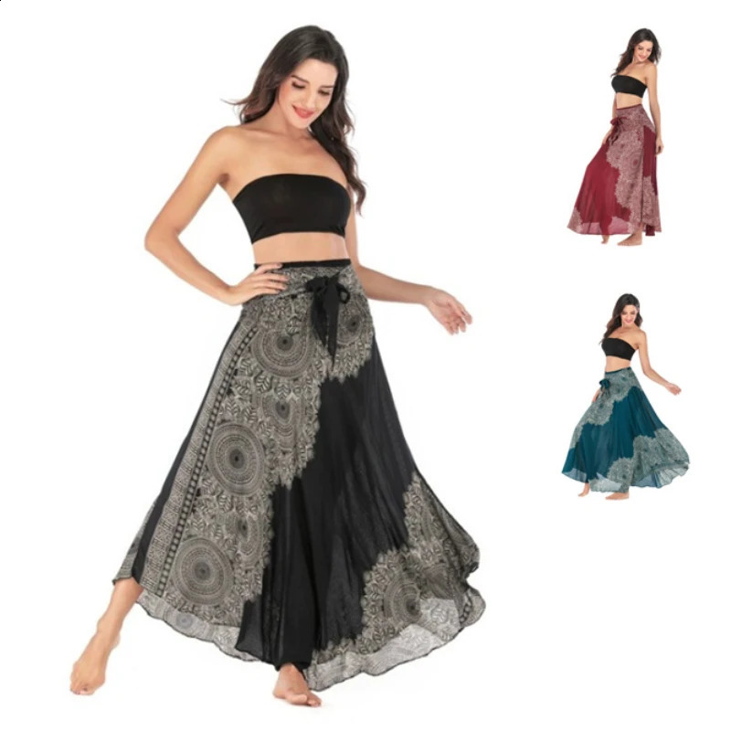 Casual Folk-Custom Printed Skirts Women Fashion Bohemian Long Skirt Streetwear Beachwear Woman Clothing Faldas Mujer Jupe Femme 250224