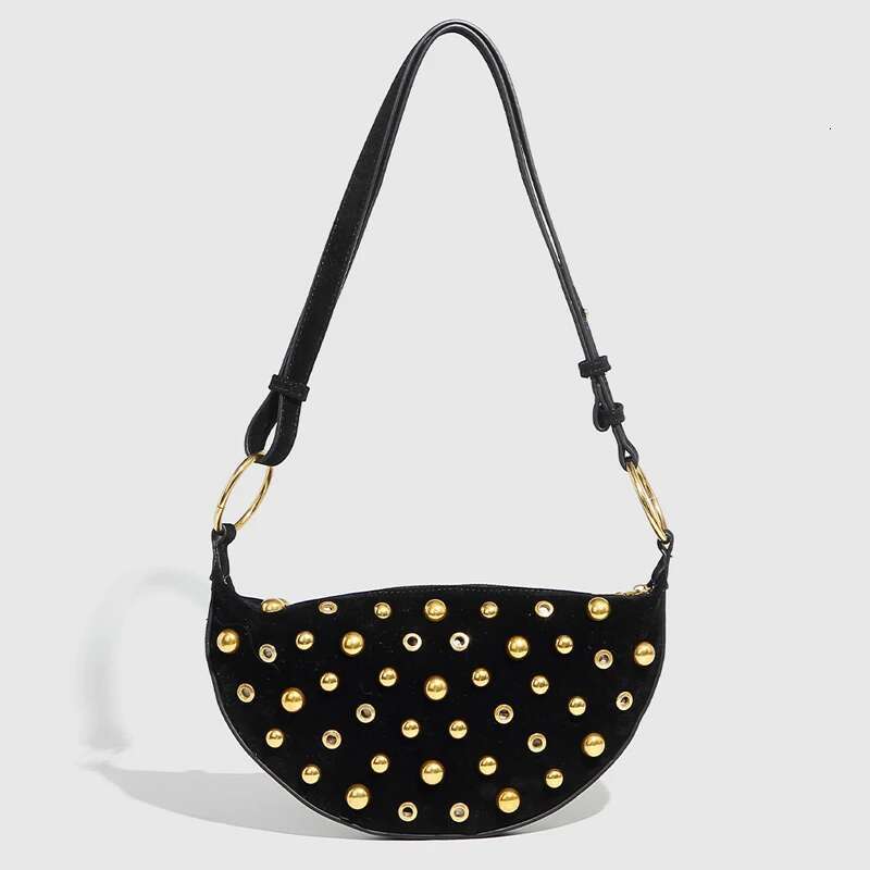Saddle Underarm Bags For Women Designer Handbags And Purses 2025 New In Casual Rivet Decoration Double Shoulder Strap