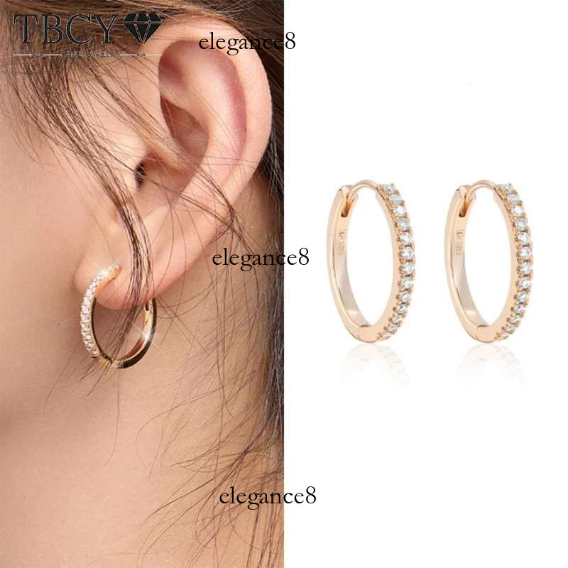 TBCYD D Color Moissanite Eternity Hoop Earrings For Women S Sier Rosegold Plated Dia Hoops Sparkg Jewelry Gifts