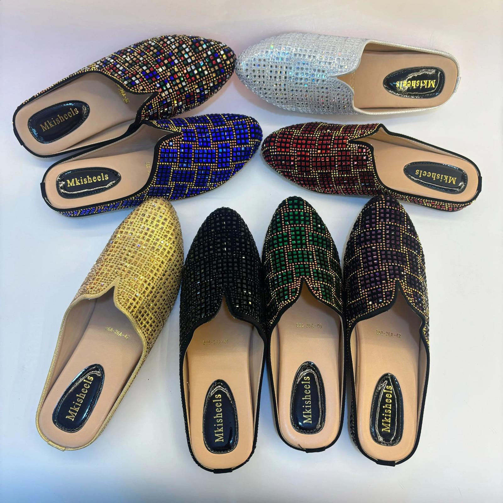 Women Rhinestone Slippers Comfortable Lady Mullers Shoes Beach Fashion Casual Shoes For Female F5-107-1 250228