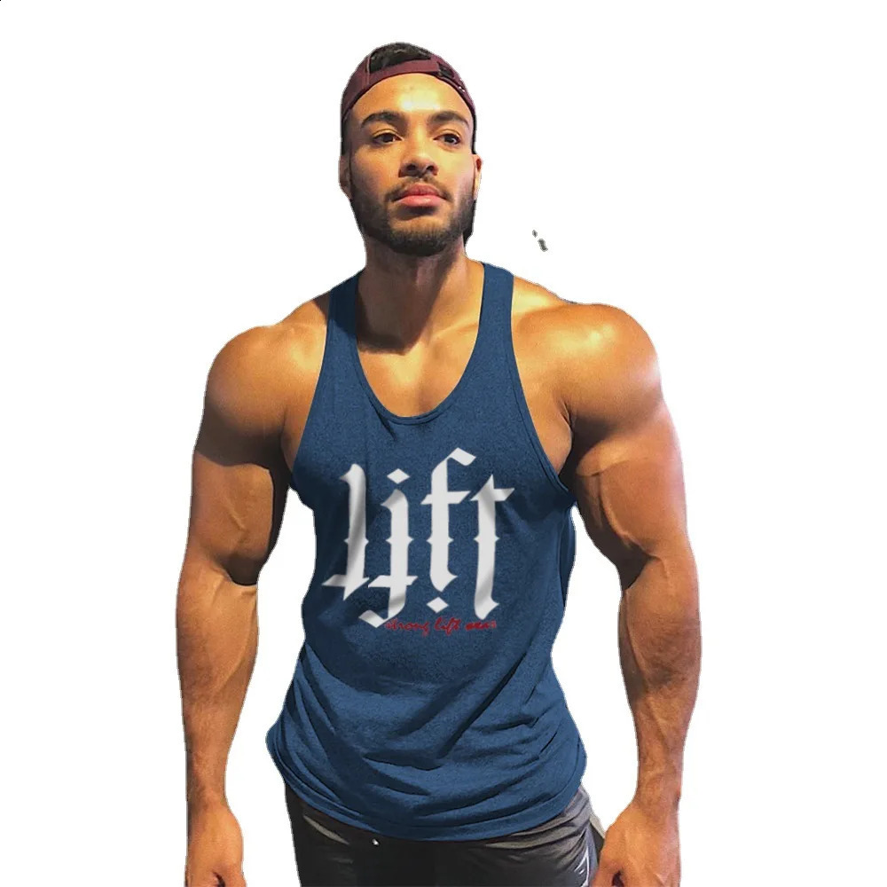 European And American Mens gyms Fitness Sleeveless Sports vest Mens Bodybuilding Tank Tops Summer Clothing for Plus Size 250225