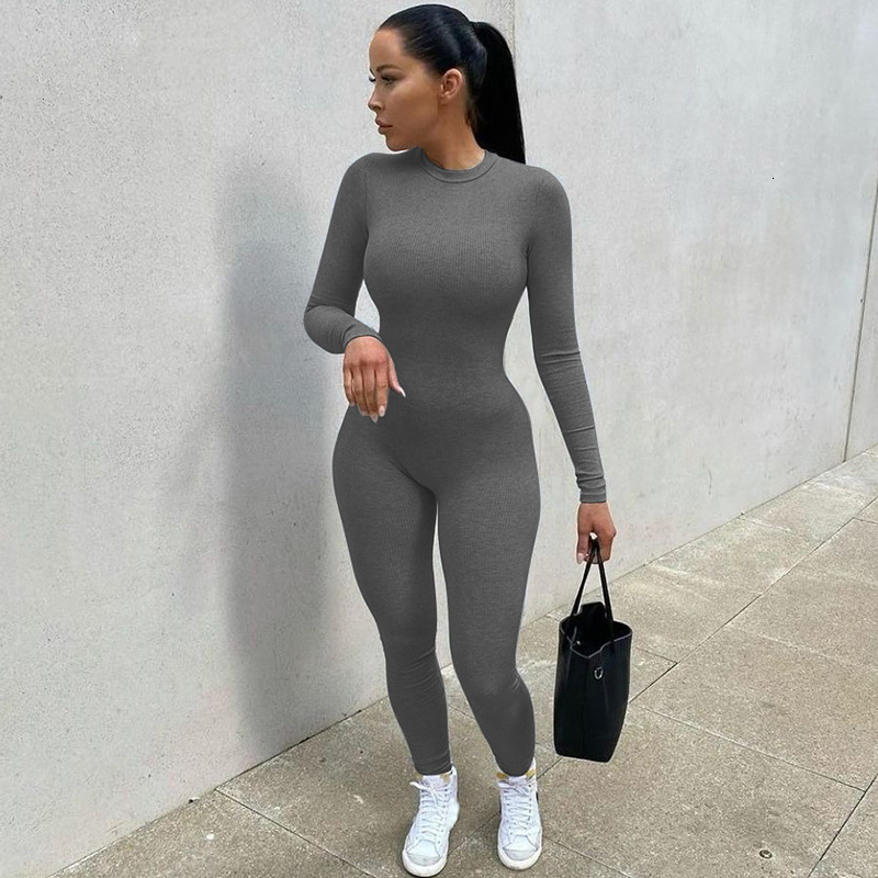 Hot Selg Women's Clothing New4 Summer New Product Fashionable Solid Color Slim Fit Yoga Sports Jumpsuit