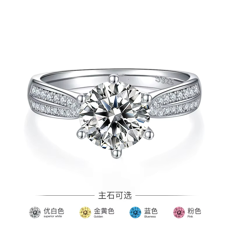 Hot Sale Supports the Same Gold Jewelry Custom Wholesale Classic Anniversary S Sier Platinum Plated Moissanite Women's