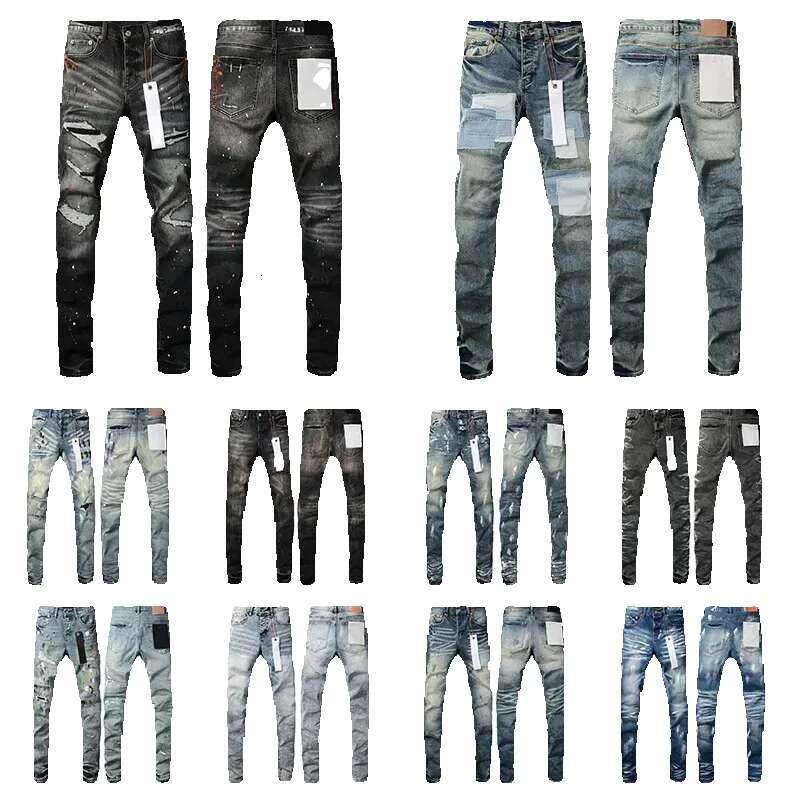 jeans designer Puples jeanss Mens skinny jeans luxury designer denim Pant distressed ripped biker black blue jean slim fit motorcycle