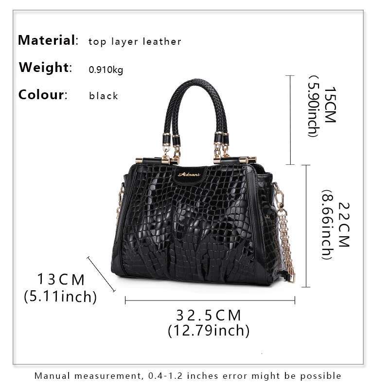 Crocodile pattern 2023 new fashionable and high-end leather handbag for women with large capacity
