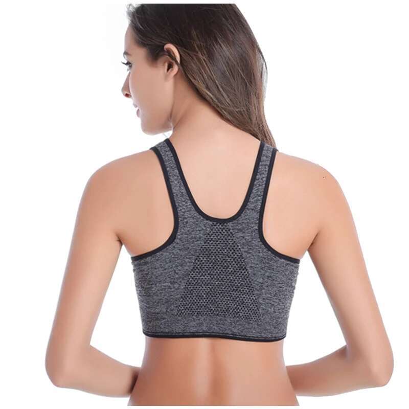 VEQKING Front Zipper Women Bras,Breathable Wirefree Padded Push Up Top,Fiess Gym Yoga Workout Sports Bra Top