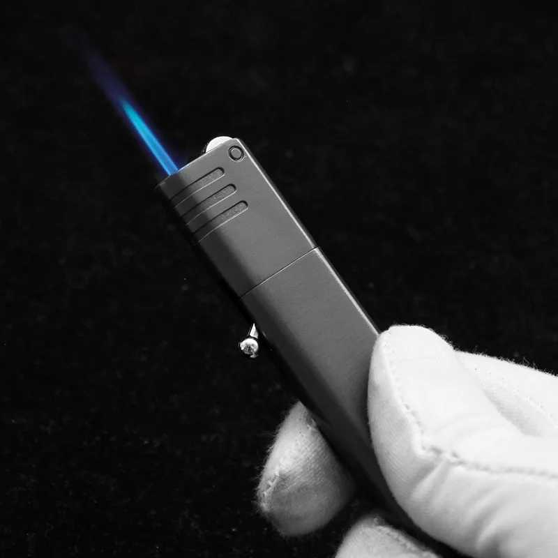 Jet Lighter Refillable Windproof Butane Gas Grinding wheel Flint Lighter Blue Flame Torch LighterT250301