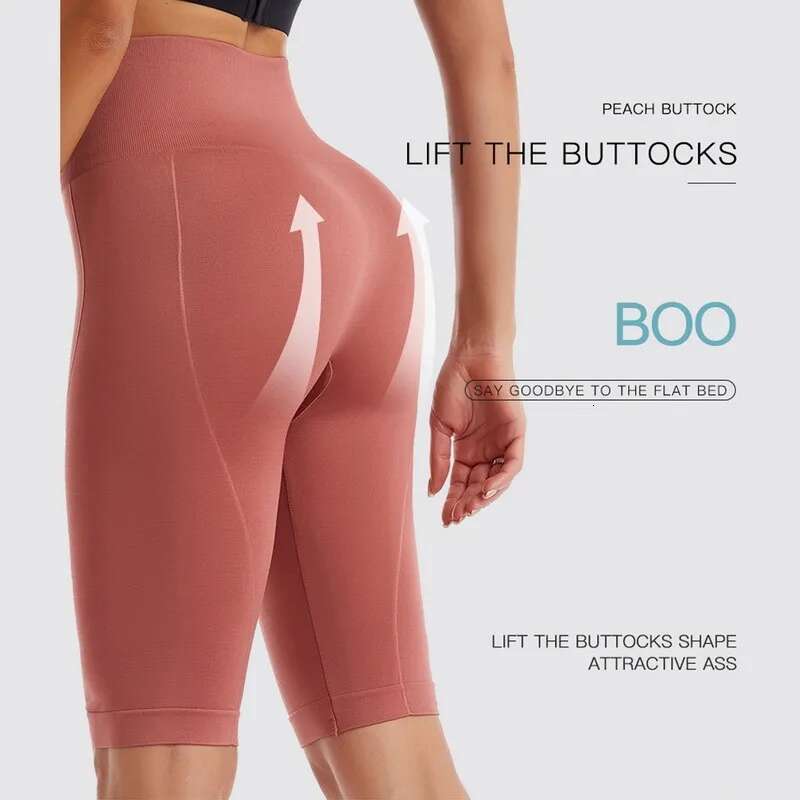 Women Fiess Seamless High Waist Elastic Push Up Gym Yoga Short Breathable Quick Dry Solid Slim Jogging Sport Shorts