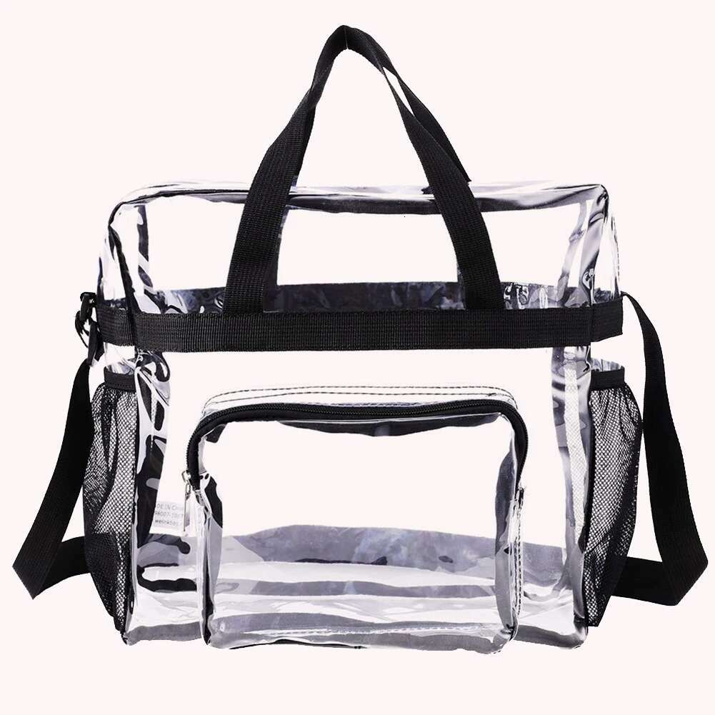 Women's Transparent Handbag PVC Fashionable Single Shoulder Large Capacity Fashionable Adjustable Shoulder Strap Miscellaneous Bag