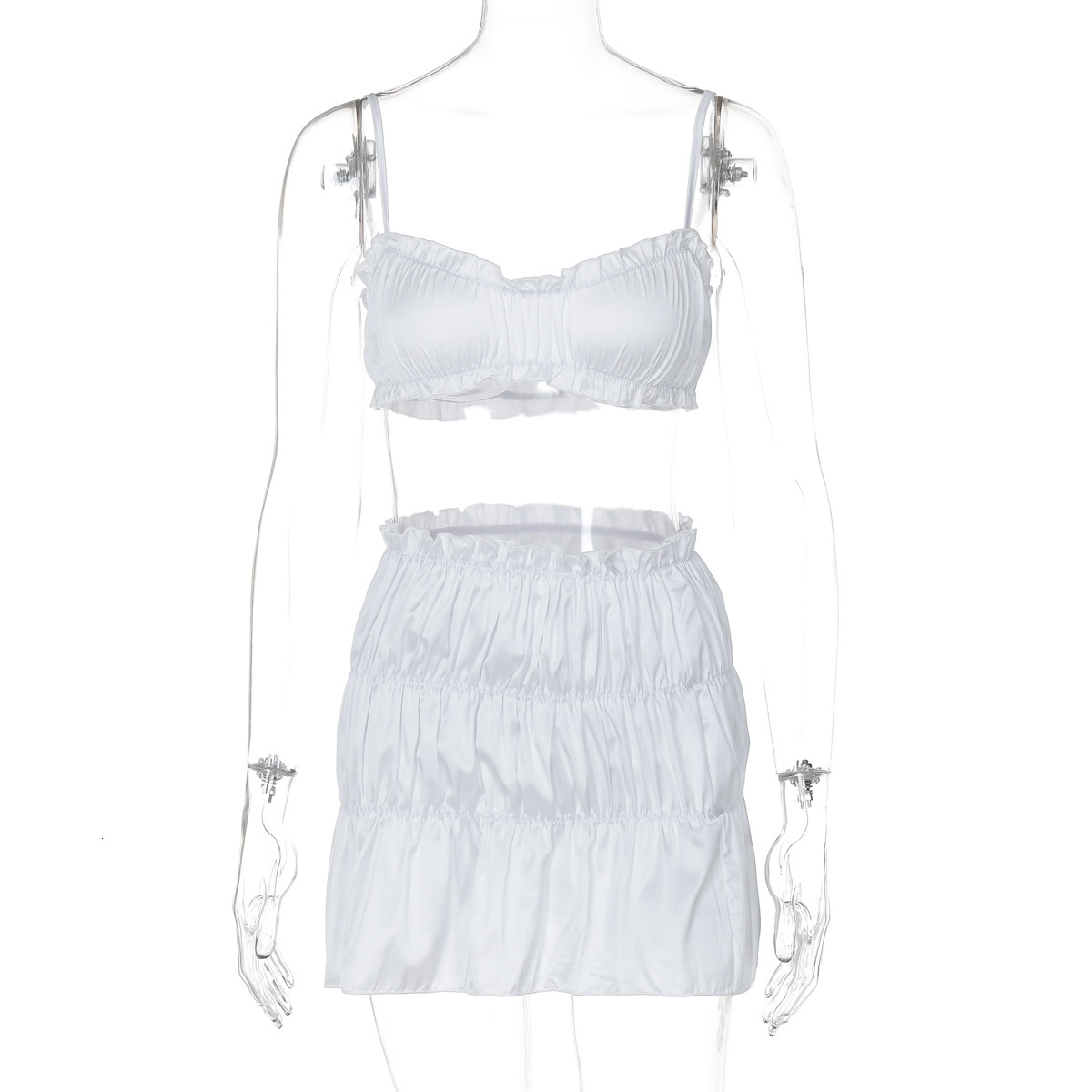 Hot Selling Women's Clothing New4 Summer New Product Fashionable And Sexy Strapless Small Suspender Pleated Skirt Set