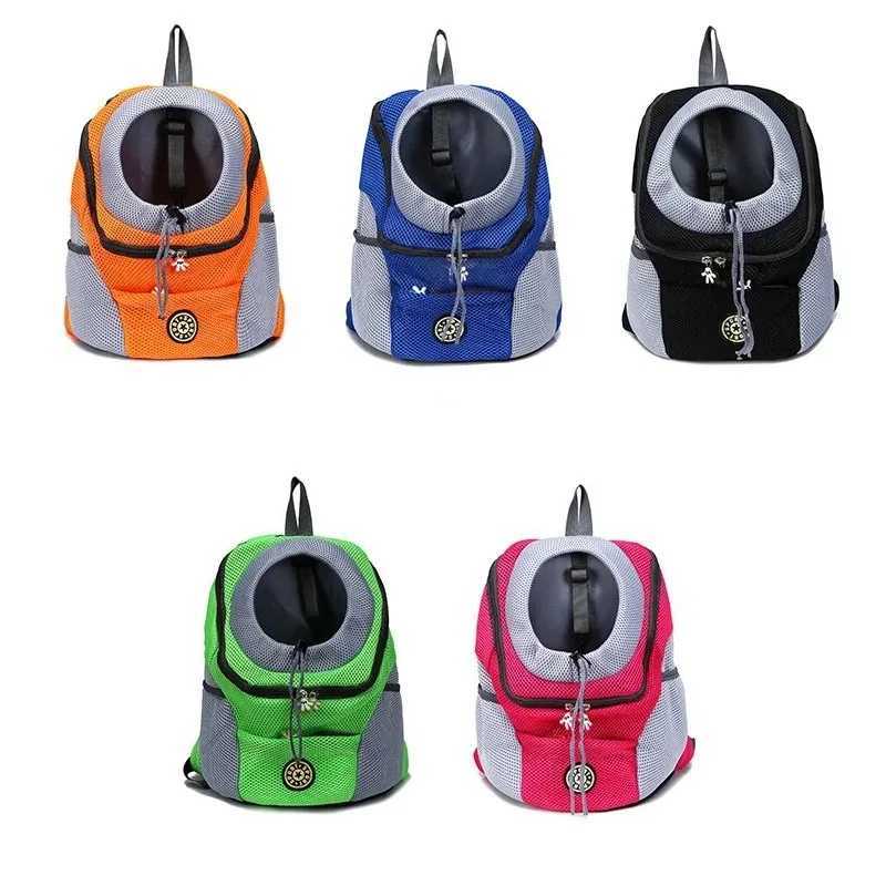 New Double Shoulder Portable Travel Backpack Outdoor Pet Dog Carrier Bag Pet Dog Front Bag Mesh Backpack 250205