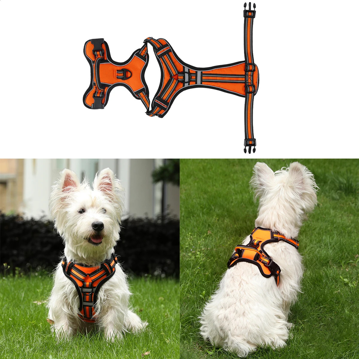 Adjustable Dog Harness Vest Pet Reflective Breathable Vest Chest Strap for Small Medium and Large Dogs for Outdoor Walking 250224