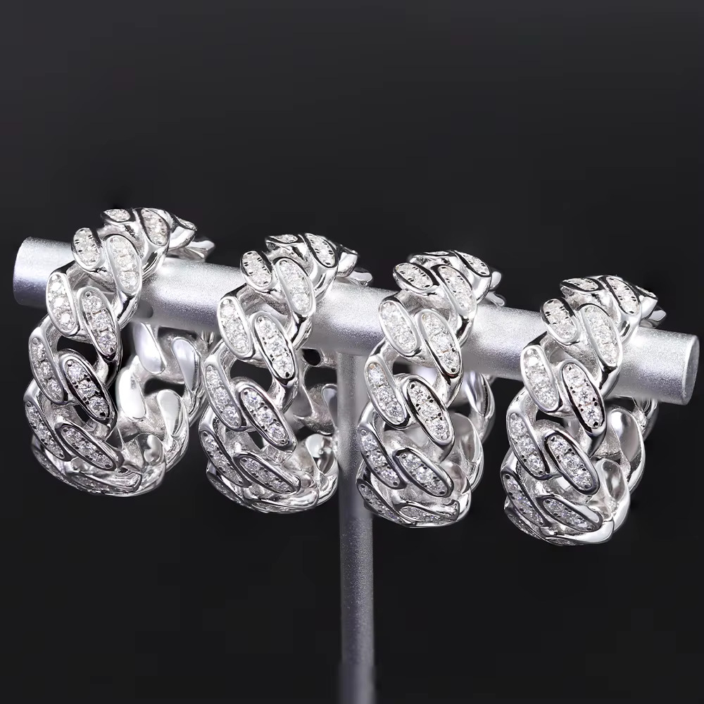 RTS Hiphop Jewelry Diamond Rings 925 Sterling Silver Gold Plated VVS Moissanite Ring Fine Jewelry Rings for Men Women