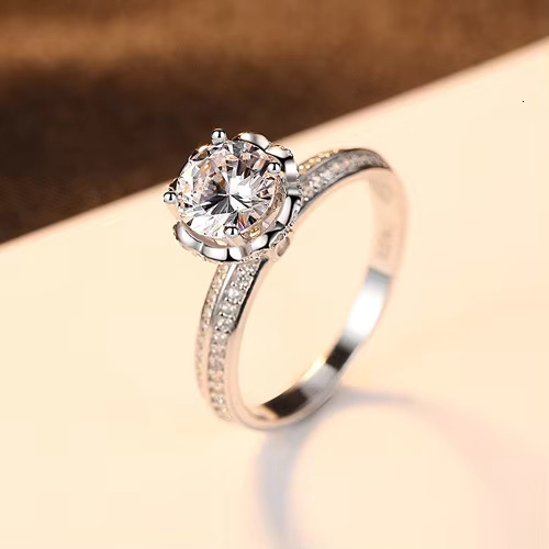 Romantic pyroxene ring, zircon sterg sier engagement and wedding ring