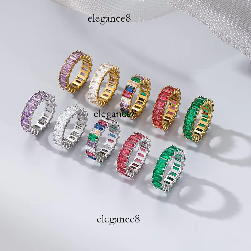 Fashion Square for Women Stainless Steel Radiant Cut Moissanite Wedding Ring Jewelry