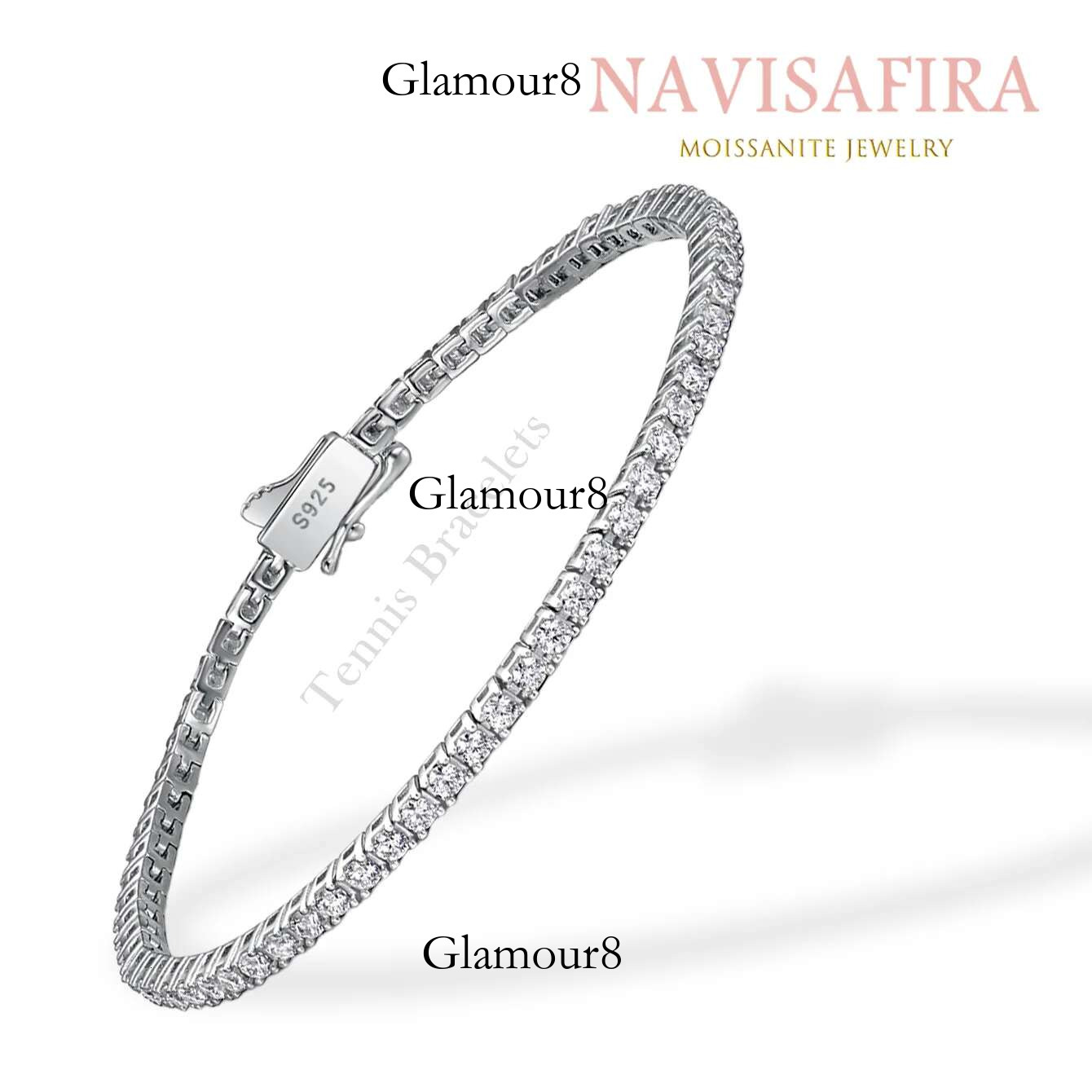 S Moissanite Tennis Bracelet, Multiple Sizes, 2mm/3mm/4mm/5mm, Classic Design