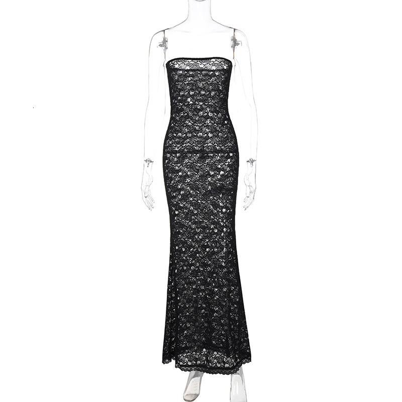 Women's New4 Summer New Product Fashionable And Sexy Lace Hollow Out Slimming Strapless Dress