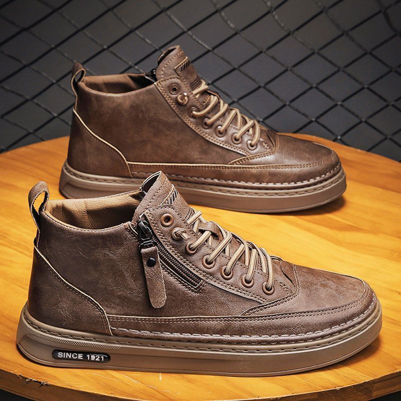 High Top Men's Spring And Autumn New Designer Breathable And Anti Slip Chef Shoes Korean Edition Multi Functional Martin Boots Work Clothes Shoes