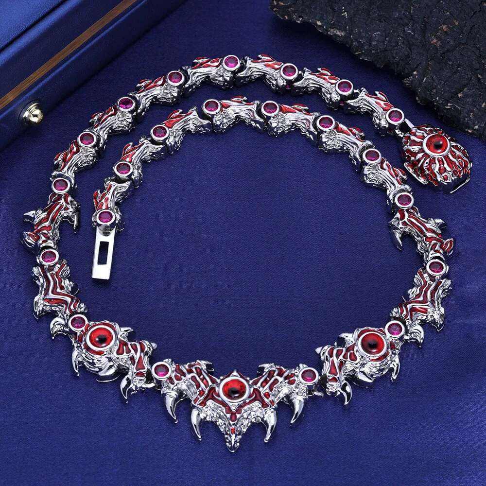 New Sparkg Thorns Red CZ High Quality Men Hip Hop Jewelry Eye k Chain Necklace For Women Drop shipping