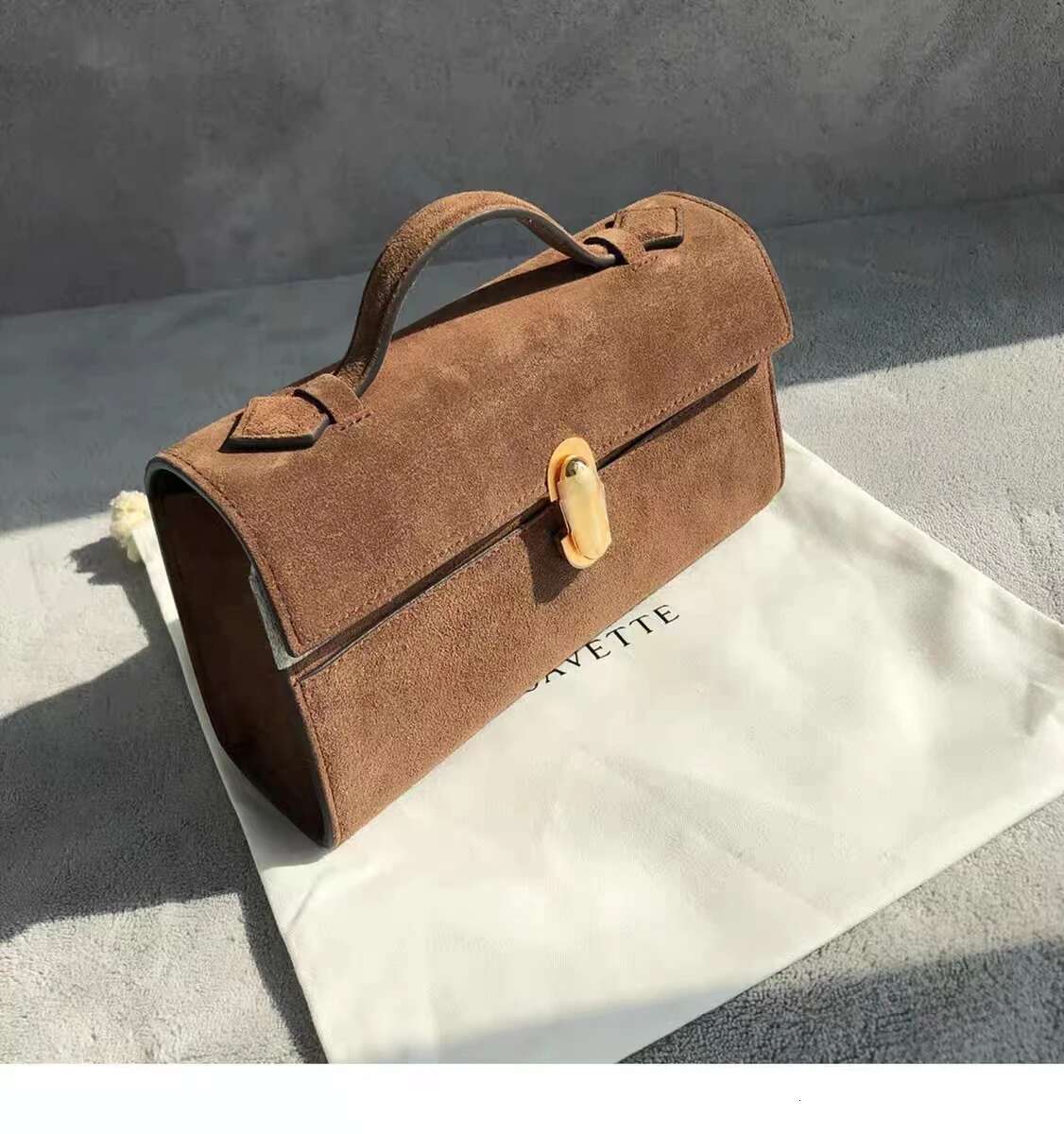 Niche SAVETTE Symmetry 19 Ladies Suede Solid Color Simple One Shoulder Messenger Handbag Small Square Bag