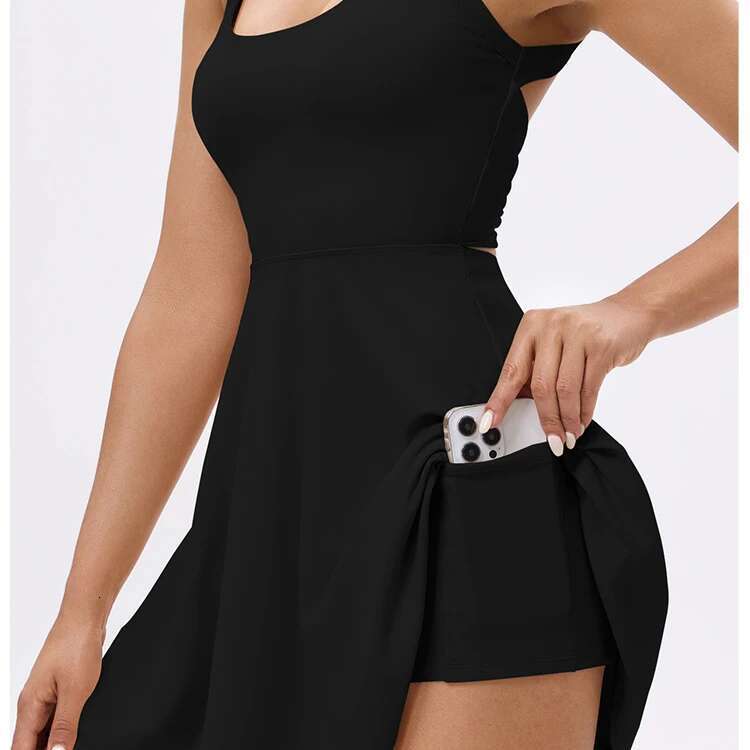 Tennis Badminton Clothing 2025 Golf Wear With Shorts Underneath Workout Outfit 1Pc Padded Sport Dress