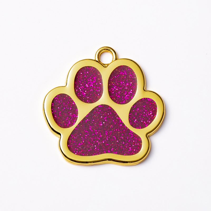 Zinc alloy pet tags, gold footprints, metal dog tags, pet tags, identification tags