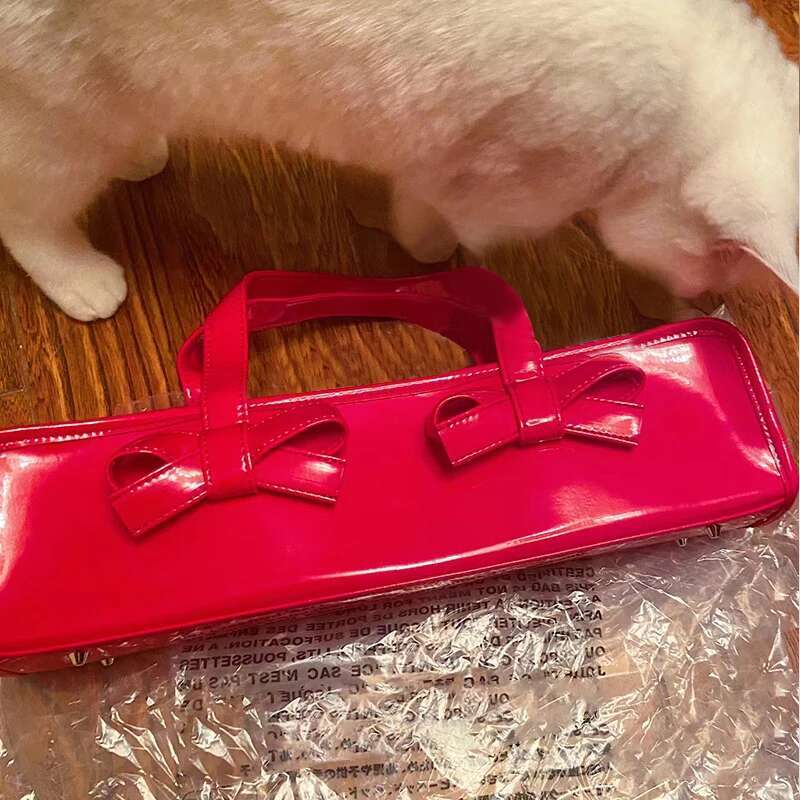 Style Bags For Women Designer Handbag Purses3 New In PU Brightening Process Bow Long Shape Casual Wrist
