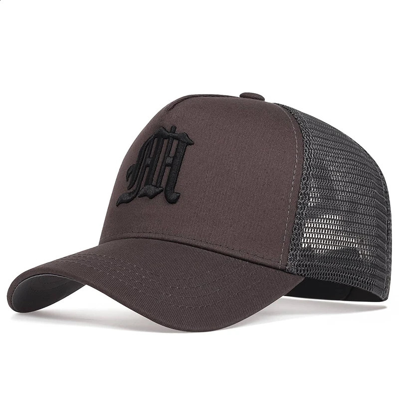 Neutral Gothic letter embroidered baseball net hat spring and summer outdoor adjustable casual sun protection 250228